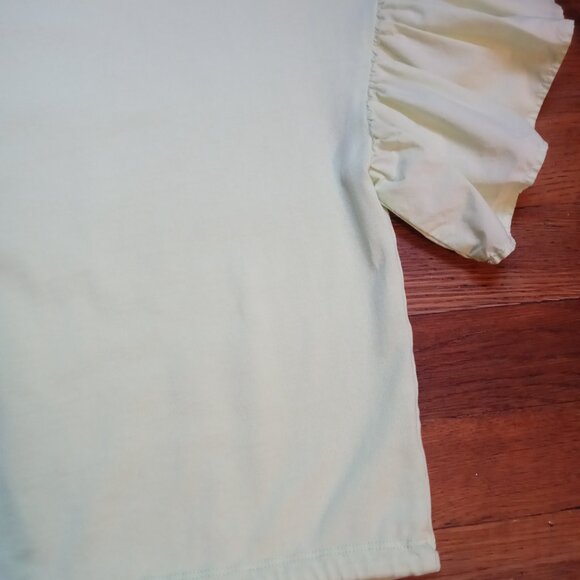 MAEVE ruffle sleeve cropped top in lime (XS) - Picture 9 of 12